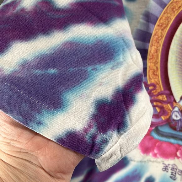 Vintage 1990s White Tara Purple Tie-Dye T-Shirt Not Fade Away Graphics sz XL - Picture 5 of 11